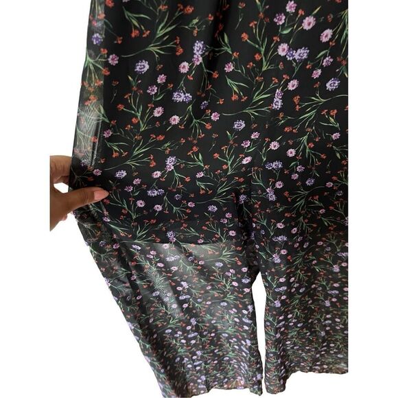 JOA womens Cowl Neck Floral Sheer Jumpsuit NWT - Picture 6 of 9